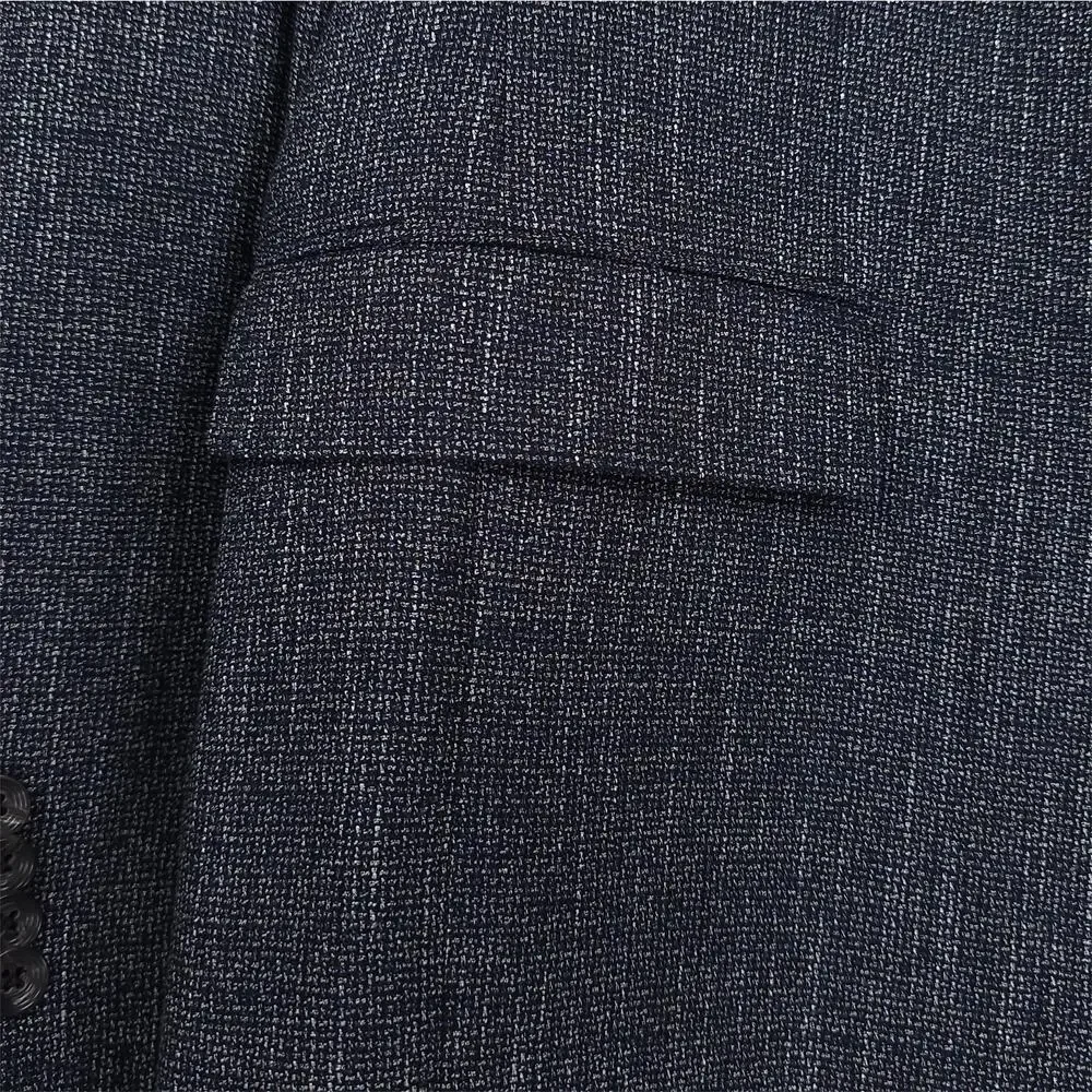 Jack Victor Mens Midland Unstructured Sport Coat 46R Blue Textured Melange Wool